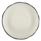 Thumbnail image #1 for Vertex China California CSCB-2 Round Vitrified China Saucer, 5-5/8" Diameter, Scalloped, Black Line Case of 3 Dozen