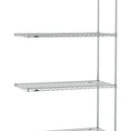 Thumbnail image #1 for Metro Super Erecta SE-1824C-86-A4 Wire Add-On Shelving Unit, Chrome, 24"W x 18"D x 86"H, 4 Shelves