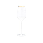 Thumbnail image #1 for Kadra Kitchenware Vikko Decor VD-P13-WH 13.5 oz White Wine Glass with Gold Rim Case of 24