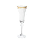 Thumbnail image #1 for Kadra Kitchenware Vikko Decor VD-B06-G Champagne Flute Glass, 6.5 oz, Clear with Gold Rim Case of 24