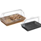 Thumbnail image #2 for G.E.T. Clipper Mill WB-1552-BK Rectangular Black Polypropylene Polyweave Fast Food Basket, 21 x 12-3/4 x 2-3/4 in Case of 12