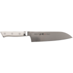 Thumbnail image #1 for JB Prince Mcusta Z238 Santoku Knife, 7" Forged High-Carbon Stainless Steel Blade, White Corian Handle