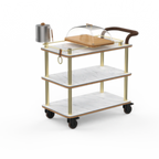 Thumbnail image #1 for Steelite Mogogo, Roll'n MGCRNX04CBXX Cheese Plate & Wine Serving Cart with Marble Shelves and Ice Bucket