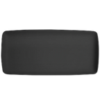 Thumbnail image #1 for Vertex China Elements E-R39-O Rectangular China Plate, 8-1/2" x 3-3/4", Matte Black, Coupe Rim Case of 2 Dozen