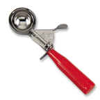 Thumbnail image #1 for Alegacy Foodservice Products AL12624 Food Disher #24, 1-3/4 oz, Stainless Steel with Red Plastic Handle, Thumb Press
