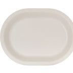 Thumbnail image #1 for Cal-Mil Isla 26123-1612-133 Oval Melamine Plate, 16 x 12 in, Wide Rim, Matte Ivory Case of 3
