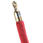 Thumbnail image #1 for AARCO Products Form-A-Line TR-12 Velour Rope, 8 ft, Red, Polished Brass Snap Hook