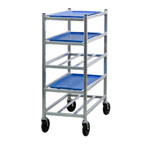 Thumbnail image #1 for New Age Universal 6354 Mobile Platter Rack, 5 Shelves, 7-1/4" Centers, Welded Aluminum, End Loading