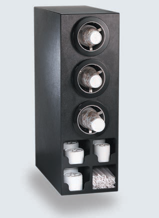 Product image #2 for Countertop Combination Cup Dispensing Cabinet with 3 Adjustable Dispensers, Lid Chutes, and Straw Organizer