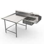 Thumbnail image #1 for Winholt Equipment SDT-14-I-60L Island Soiled Dish Table, Left-to-Right, 60"W, 14-Gauge 300 Series Stainless Steel, 9" Backsplash