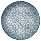 Thumbnail image #1 for Libbey Schonwald, Shabby Chic 9331232-63075 Porcelain Plate, 12-5/8 in., Round Coupe Rim, Dark Blue with Ornaments