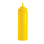 Thumbnail image #1 for Browne USA Foodservice 57801617 16 oz Yellow Polyethylene Squeeze Bottle, Wide Mouth, No-Drip Tip Case of 2
