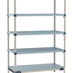 Thumbnail image #1 for Metro MetroMax Q MQ-1860GF-74-S5 Stationary Starter Polymer Shelving Unit, 18"D x 60"W x 74"H, 5-Tier