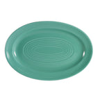 Thumbnail image #1 for CAC China Tango TG-12-G Porcelain Oval Platter, 10-5/8" x 7-3/4" x 1-1/8", Embossed, Green Case of 2 Dozen