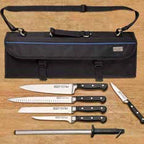 Thumbnail image #3 for Winco Acero KFP-KITA 8-Piece Portable Knife Kit with Soft Case, 5 Knives, Sharpening Steel & Shears Case of 6
