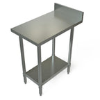 Thumbnail image #1 for Tarrison Products Ltd. TA-WT4BS3018 Stainless Steel Work Table, 18"W x 30"D, 18-Gauge 300 Series Top, 4" Backsplash, Galvanized Undershelf