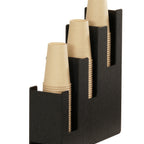 Thumbnail image #1 for Cal-Mil Classic 23187-13 3-Tier Rectangular Cup and Lid Holder, Black Plastic, 5"W x 13"D x 15"H
