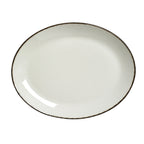 Thumbnail image #1 for Steelite International Steelite Performance, Charcoal Dapple 17560142 Oval China Coupe Platter, Charcoal Dapple, 12 x 9" 1 Dozen