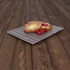 Thumbnail image #2 for G.E.T. Jewel - EGS M978RC-CH GN 1/2 Melamine Rectangular Tray, White with Chocolate Decal, 12-3/4" x 9-7/8" x 3/4" Case of 3