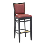 Thumbnail image #1 for G & A Commercial Seating Checker 9650FP1 NAIL Commercial Barstool with Upholstered Seat, Padded Grid Back, Nailheads and Footrest