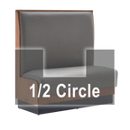 Thumbnail image #1 for ATSMFG ATS AT&S-AHC-KR48-P GR8 Karender Half Circle Booth, single, 48" x 90" x 48" long x 48" high, Plain back, Upholstery and foam fitted over a