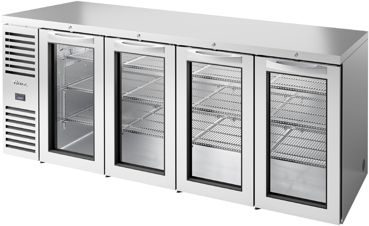 Product image #5 for True Premier Bar Four-Section Refrigerated Back Bar Cooler with 4 Locking Glass Doors, 92-Inch Wide