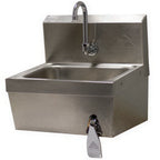 Thumbnail image #2 for Advance Tabco 7-PS-62 Wall-Mounted Stainless Steel Hand Sink, 14 x 10 x 5 Inch Bowl, Knee Valve and Faucet