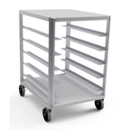Thumbnail image #1 for Lockwood Manufacturing RA36-ER5E-SOM Mobile Aluminum Tray Retrieval Rack, Half Height, End Loading, 10 Trays, 15" x 20"