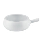 Thumbnail image #1 for CAC China Bakeware OC-15-P Porcelain Onion Soup Crock, 16 oz, Round with Handle, Oven/Microwave/Dishwasher Safe Case of 2 Dozen