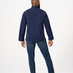 Thumbnail image #2 for Chef Works BCLZ008-NAV-3XL Men's Navy Chef Coat, 3XL, Long Sleeve, Zipper Closure, Poly/Cotton