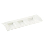 Thumbnail image #1 for CAC China CN CN-3T10 Porcelain 3-Compartment Rectangular Tray, 1/2 oz Each, 10-1/8"L x 3-3/4"W x 1-1/4"H Case of 2 Dozen