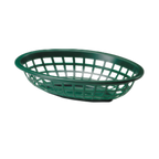Thumbnail image #1 for TableCraft Products 1071FG Oval Plastic Side Order Basket, 8 x 5-1/4 x 2 in, Forest Green Case of 36