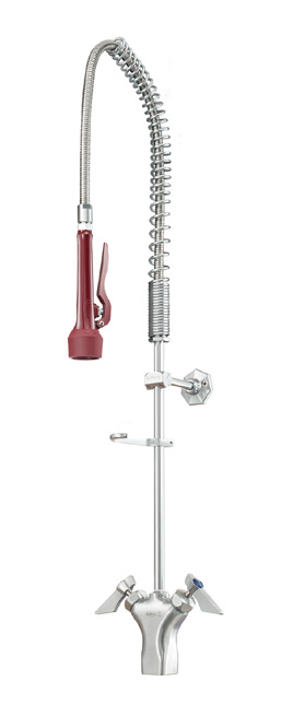 Product image #1 for Krowne Diamond Series Single Hole Deck Mount Pre-Rinse Faucet with Dual Spray Head and 44-Inch Hose