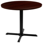 Thumbnail image #1 for Flash Furniture GC-M-BLK-15-MHG-GG Round Conference Table, 36" Diameter, X-Base, Laminate Top, Mahogany
