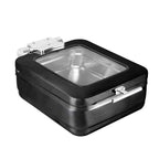 Thumbnail image #1 for Steelite WNK HW/Buffet 5370S579 1 Qt Rectangular Induction Chafer with Hinged Glass Lid, Stainless Steel