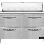 Thumbnail image #2 for Continental Refrigerator Designer Line D48N12C-D 48-Inch Two-Section Refrigerated Sandwich Prep Table with 4 Drawers and 12-Pan Top