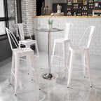 Thumbnail image #2 for Flash Furniture CH-3-GG Round Dining Table, 23-3/4" Diameter x 41-3/4"H, 1/4" Clear Glass Top, Chrome Pedestal Base
