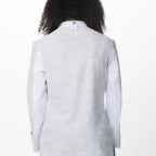 Thumbnail image #2 for Chef Works CBN01W-WHT-S Women's Double-Breasted Long-Sleeve Chef Coat, White, Small, 3-Divide Thermometer Pocket