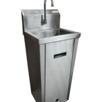 Thumbnail image #1 for NBR Equipment HS2-W1-PD Commercial Hand Sink, Pedestal-Mounted Base, 17-1/4"W x 15-1/4"D x 42"H, Faucet Included