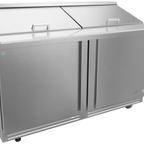 Thumbnail image #1 for Asber Premium APTM 60 24 P 60-Inch 2-Door 24-Pan Mega-Top Refrigerated Prep Table, Front-Breathing, Stainless Steel