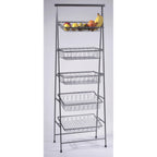 Thumbnail image #1 for G.E.T. Urban Renewal IR-900 5-Tier Rectangular Buffet Pane Stand, 23-1/2 x 14 x 64 in, Gray Powder-Coated Iron