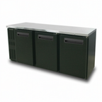 Thumbnail image #1 for Blue Air FSE LLC BNB-72BT-HC Three-Door Back Bar Cooler, 72-1/4"W, Shallow Depth, Stainless Steel Top, Side-Mounted Refrigeration