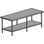 Thumbnail image #1 for Pacific Stainless Products Spec Line WKS10836IS Stainless Steel Work Table, 108"W x 36"D, 14-Gauge Flat Top, Open Undershelf