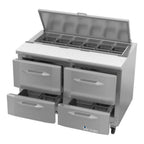 Thumbnail image #2 for Victory Refrigeration UltraSpec™ VSPD48HC-12-4 Two-Section 48" Sandwich Prep Table, 4 Drawers, 12-Pan Top, Self-Contained Refrigeration