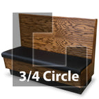 Thumbnail image #1 for JustChair Manufacturing JBSB-WPF-TQ-42-GR1/COM Three-Quarter-Circle Banquette Booth, 3-Corner, Wood Frame, Wooden Back, Upholstered Seat