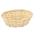 Thumbnail image #1 for Alegacy Foodservice Products 420 Oval Split Bamboo Bread Basket, Wide Strand, Natural, 9 x 6-3/4 x 2-1/2 Inch 1 Dozen