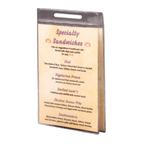 Thumbnail image #1 for Risch ROLLPKTS Clear Vinyl Roll Stand Menu Pocket, 4-1/2" x 6-1/2"