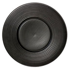 Thumbnail image #1 for Vertex China Elements E-205-O Round China Petite Portion Plate, 11-1/4" Diameter, 5-1/2" Well, Onyx Matte Black 1 Dozen