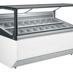 Thumbnail image #1 for GTI Designs July JULY 18 Gelato/Ice Cream Display Freezer, 69 in, 18 x 5 L Pans, Straight Glass, Self-Contained Refrigeration