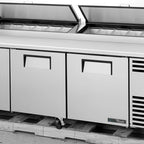 Thumbnail image #8 for True Mfg. - General Foodservice TPP-AT2-93-HC 93.5-Inch 3-Section Pizza Prep Table with 12-Pan Rail and Self-Contained Refrigeration